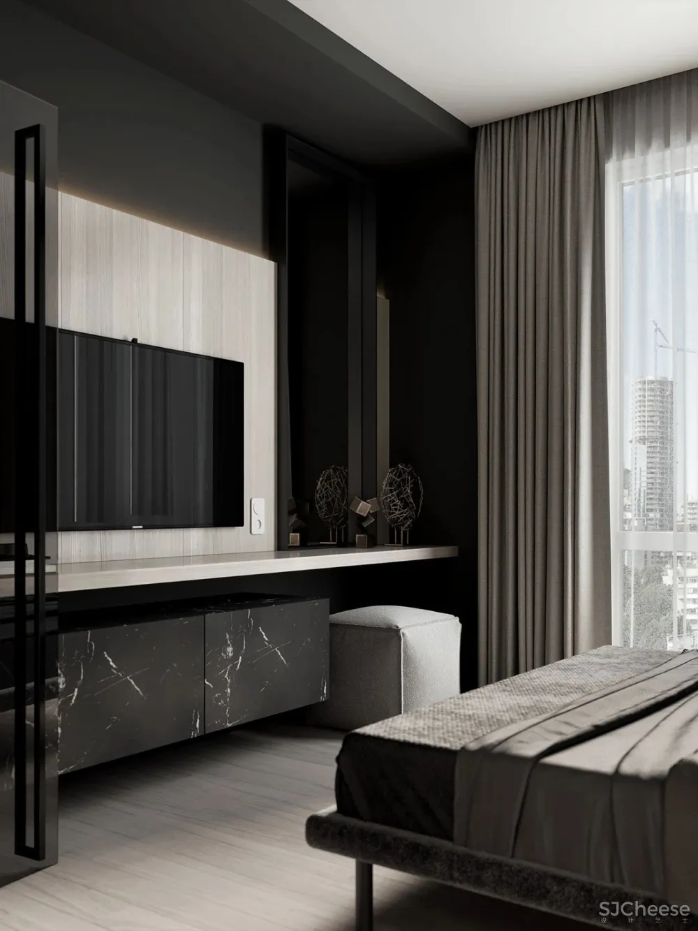 105㎡深色极简,美出新高度!