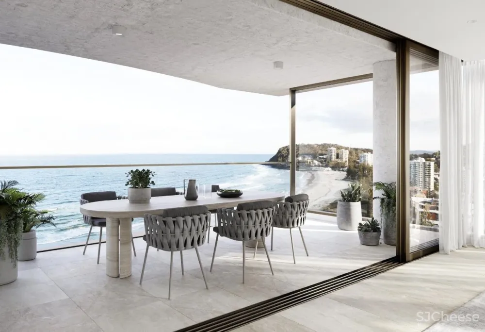 一梯两户一字排开的平层公寓,这才叫真正的大开间!