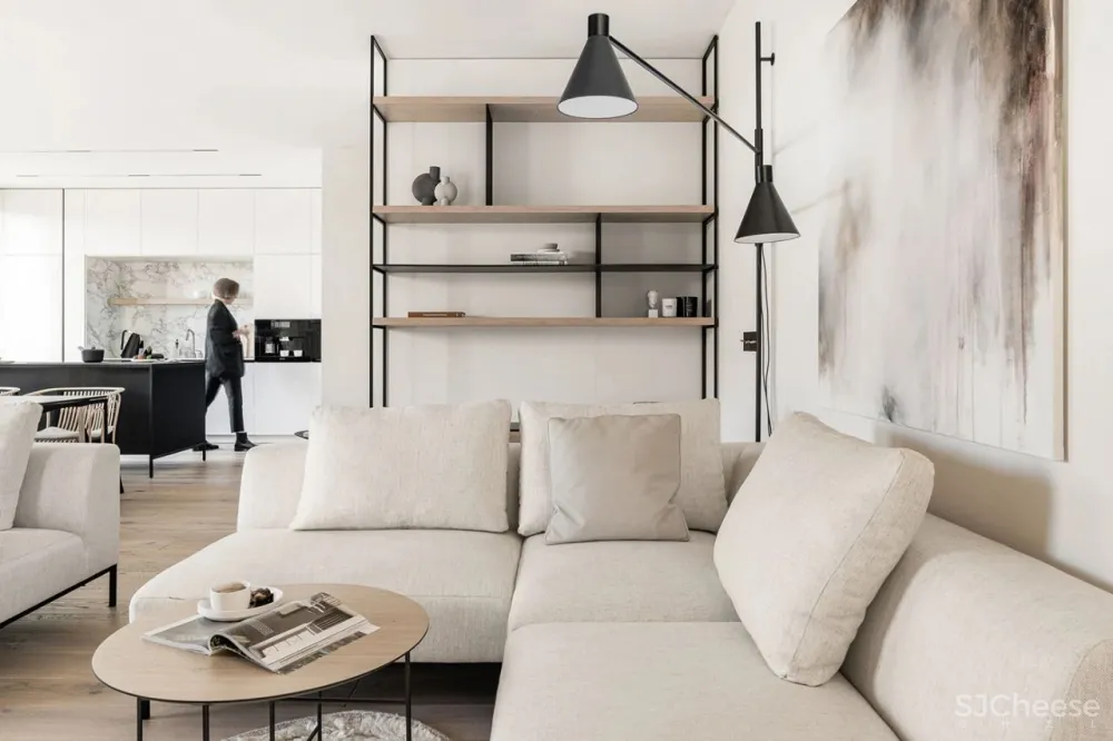 简约风的两室一厅,卧室用木饰面做背景太有范了!