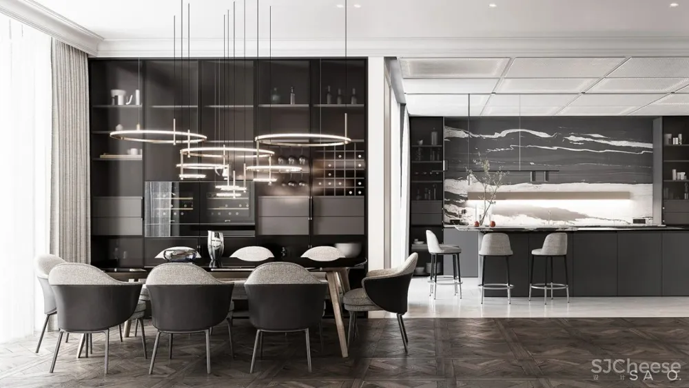 轻奢 高级灰，257㎡轻奢大平层