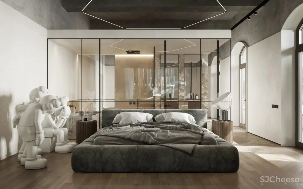 136㎡水泥灰 原木,独特舒适!