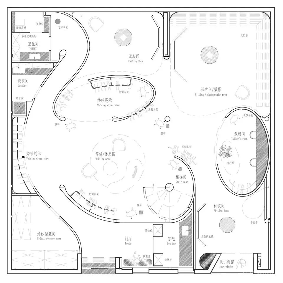 新作 圣洁的空间氛围 南京 MGIR BRIDAL镁铱婚纱概念店 尔我空间设计研究室