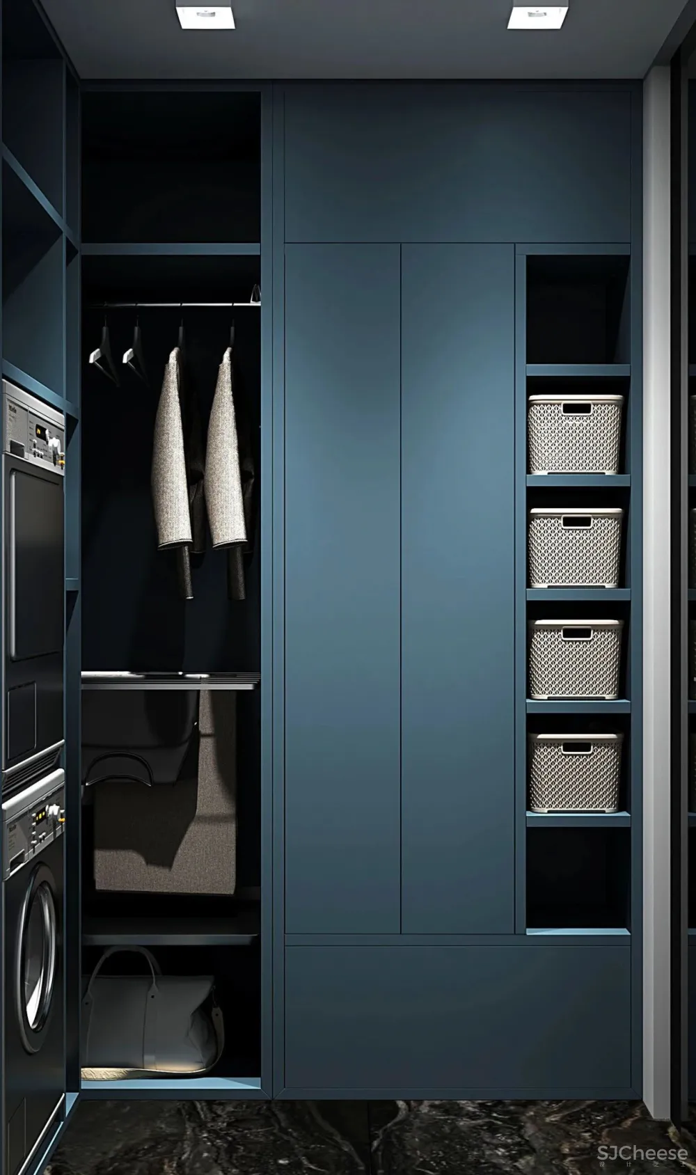 90㎡二居室,四口之家的紫色空间,漂亮!