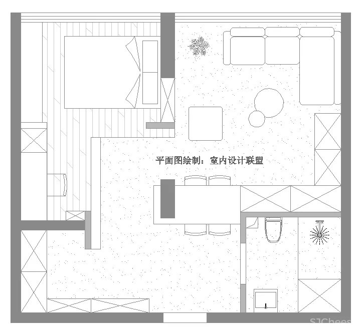 现代极简风一居室 Diana Lobodiuk