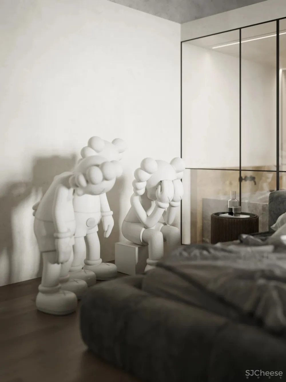 136㎡水泥灰 原木,独特舒适!