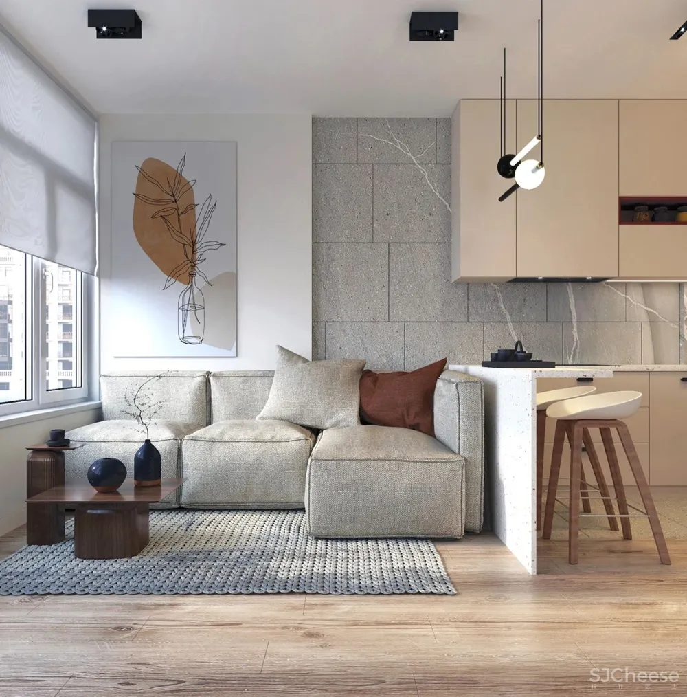 90㎡二居室,四口之家的紫色空间,漂亮!