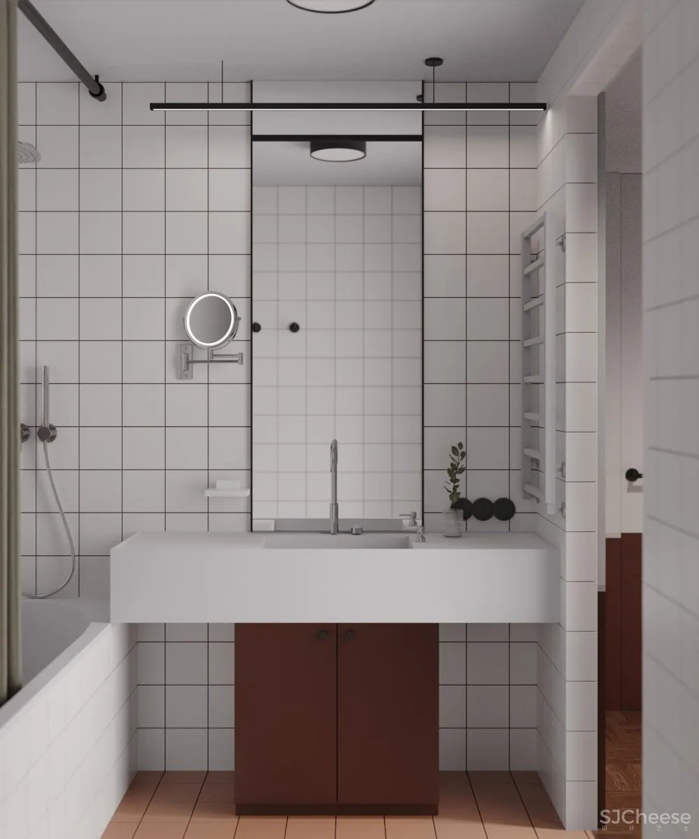 105㎡公寓改造,经典墙裙饰面的现代运用,尽显复古魅力!