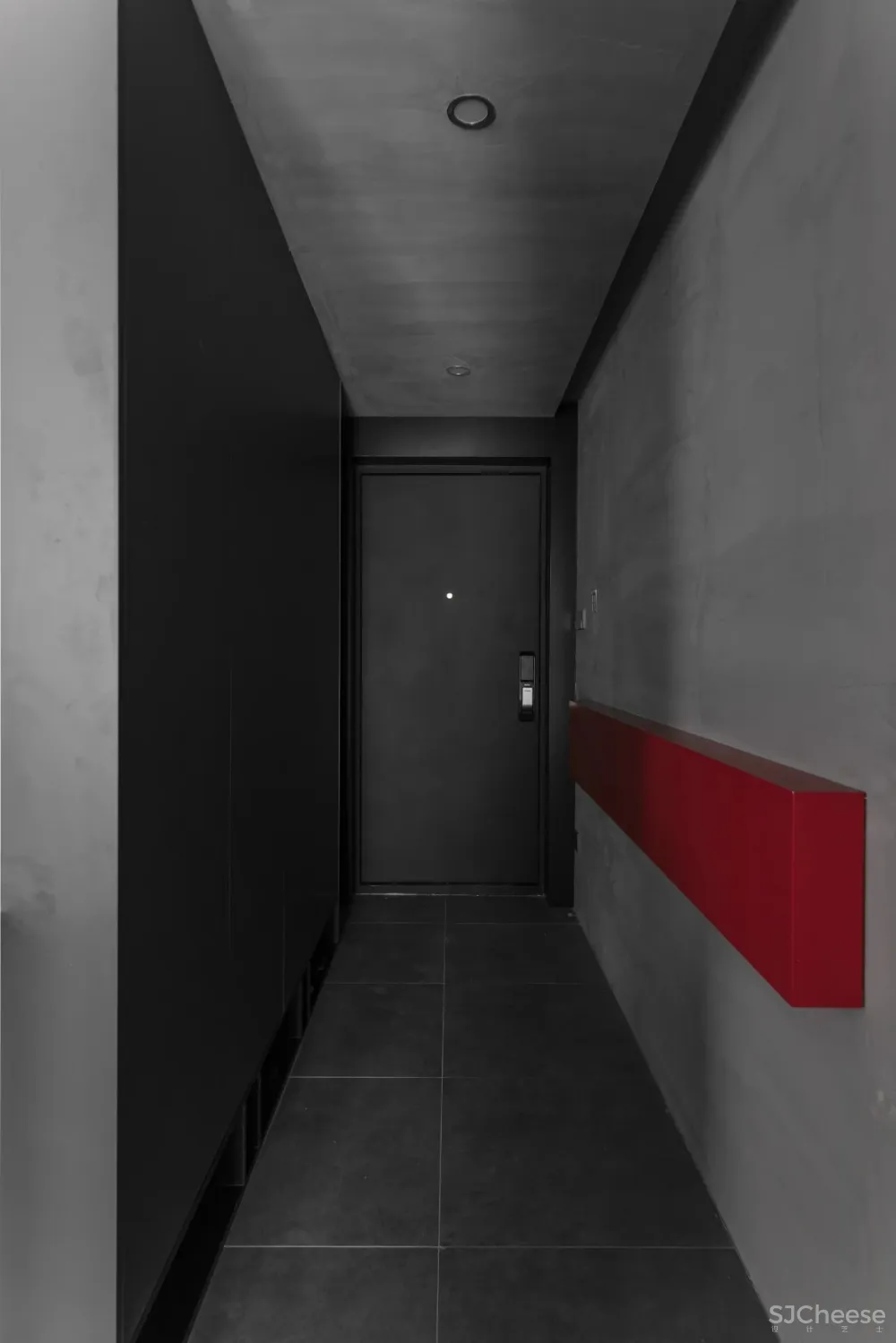 女教师的70㎡独居,感受黑红色调的“明”与“暖”|FF design