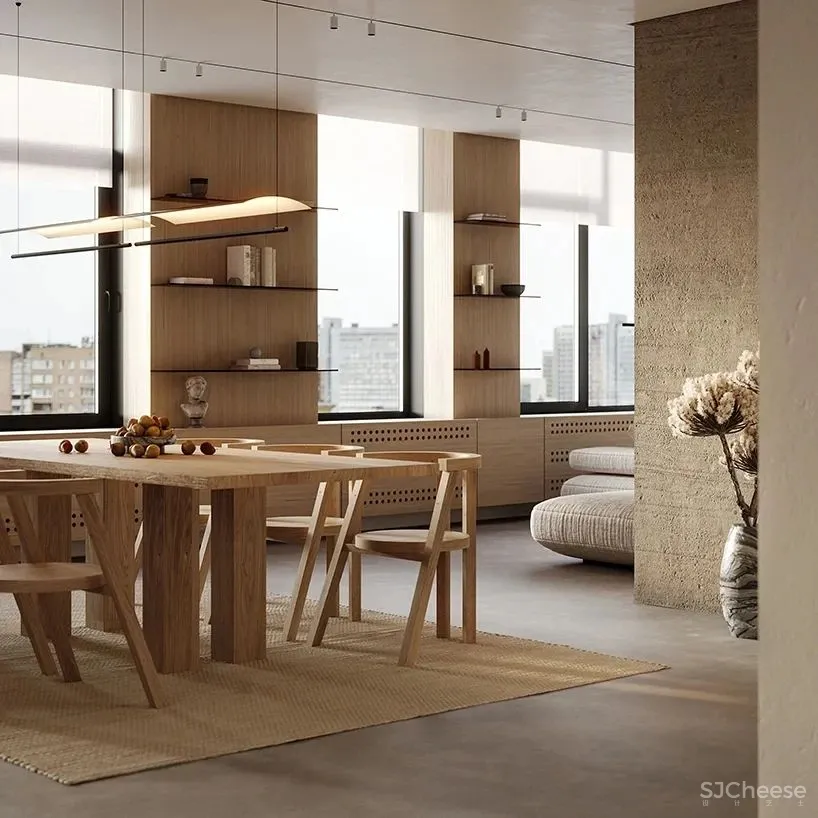 悬浮床 变身沙发,这个充满阳光的105㎡美宅和自然配一脸