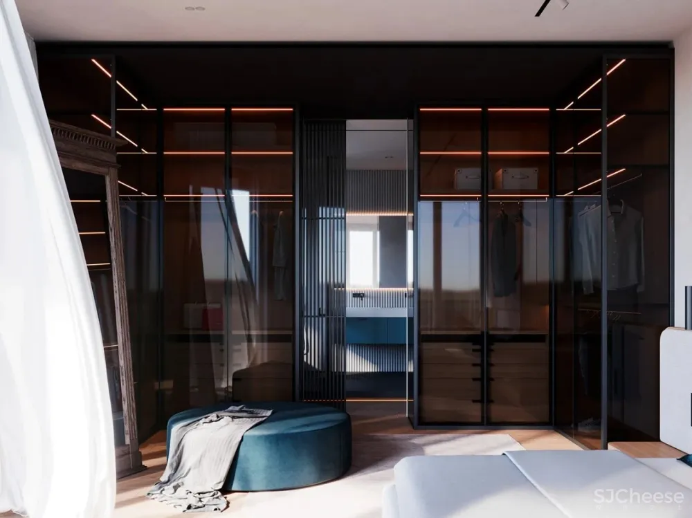 55㎡一居室变二居室,老外也学会了封阳台!