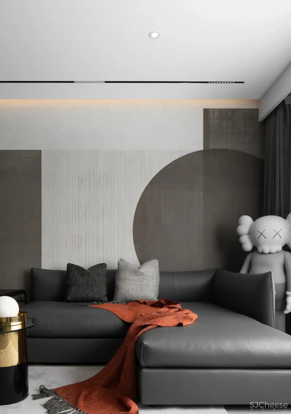 黑白灰 铁锈红，有温度的极简格调｜谦禾设计