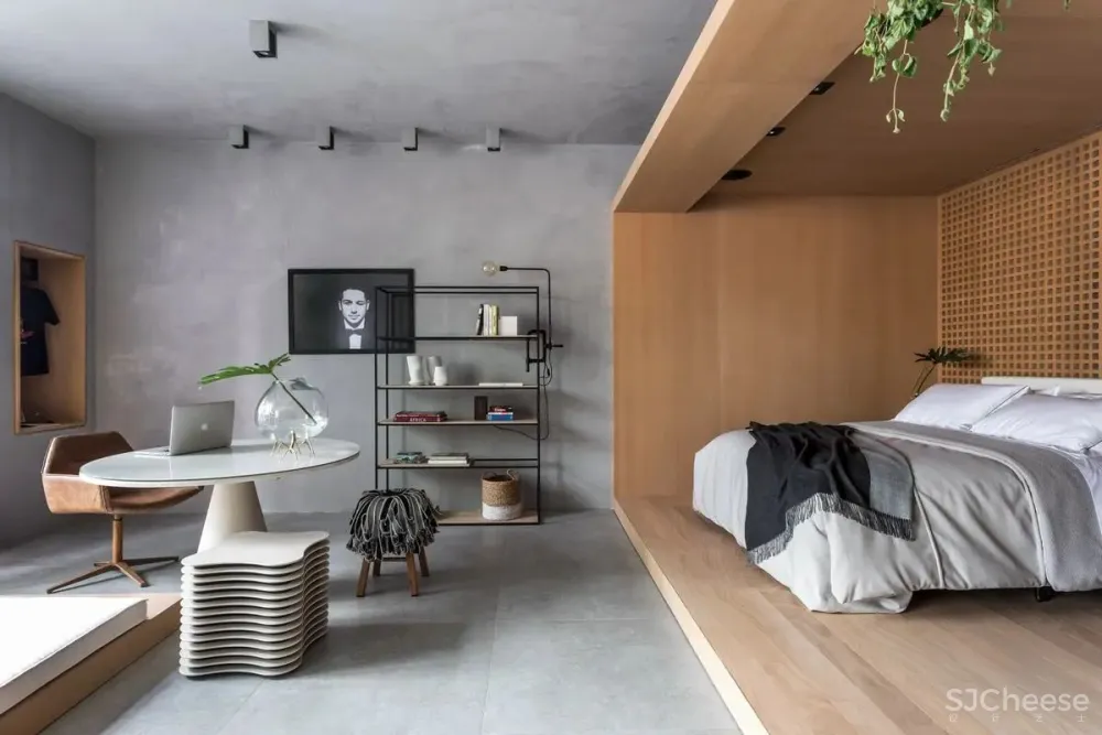 72㎡ 做个一室户,客厅、厨房、卧室全开放,这设计太个性了!