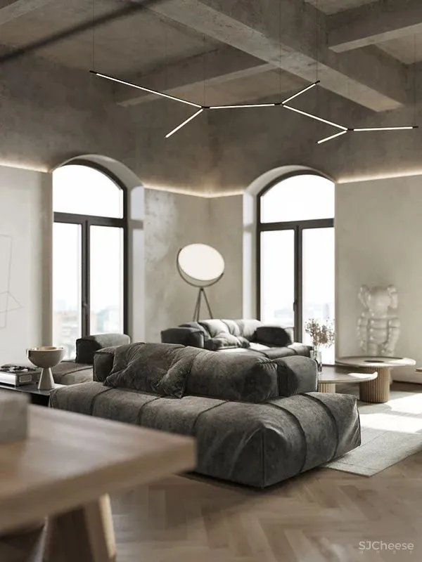 136㎡水泥灰 原木,独特舒适!