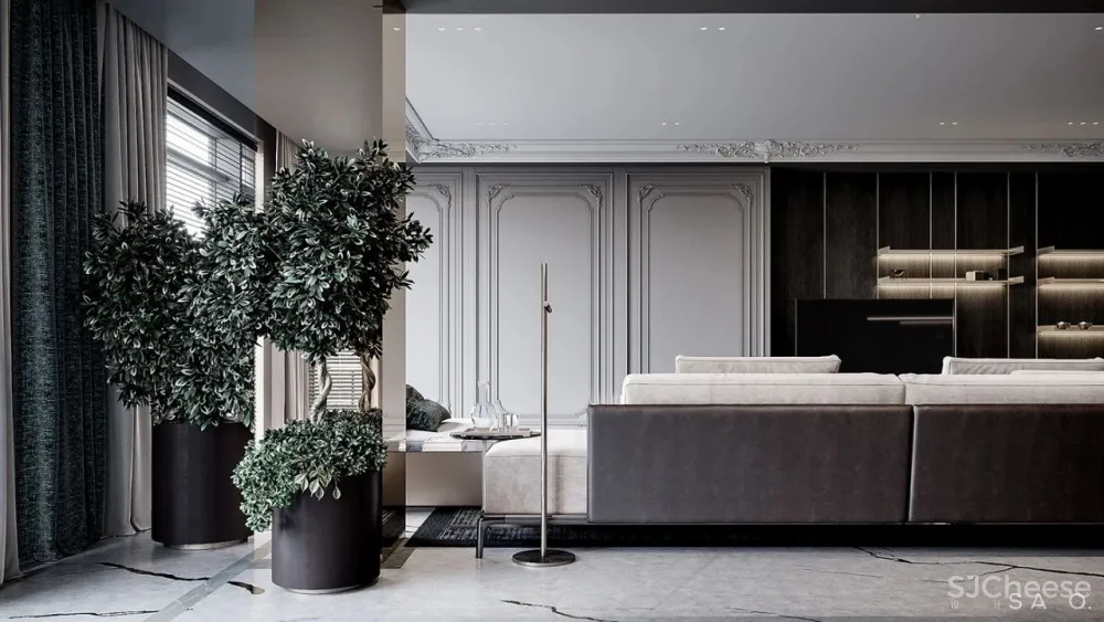 轻奢 高级灰，257㎡轻奢大平层