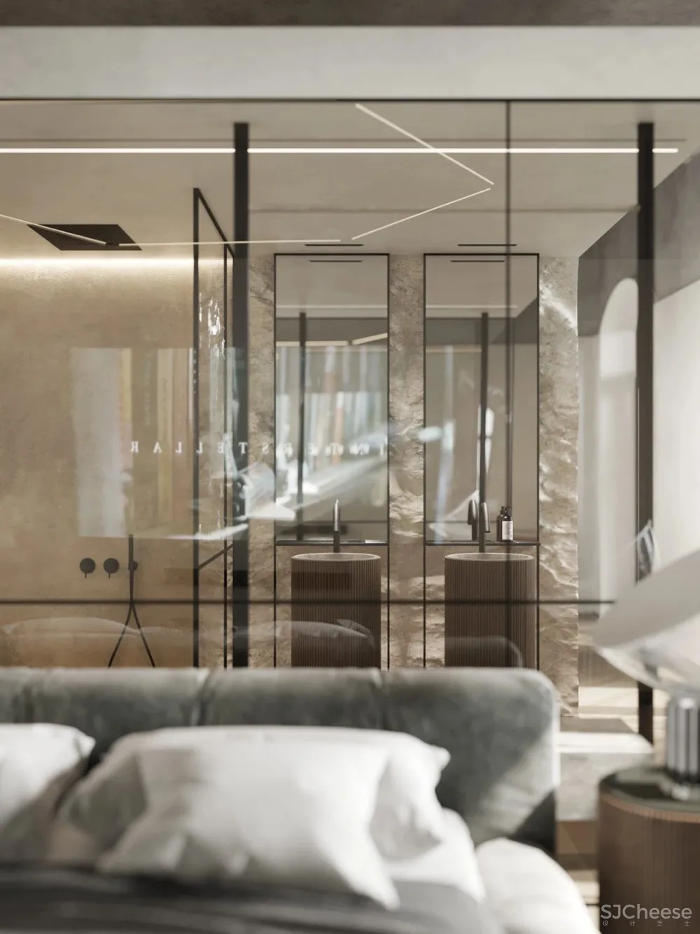 136㎡水泥灰 原木,独特舒适!