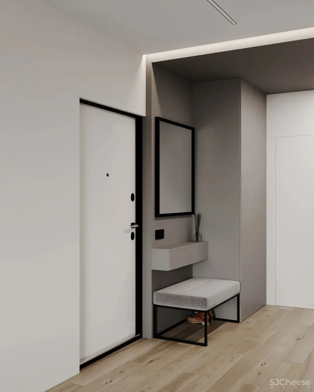 高级灰小公寓,一室户做分离式卫浴简约又大气