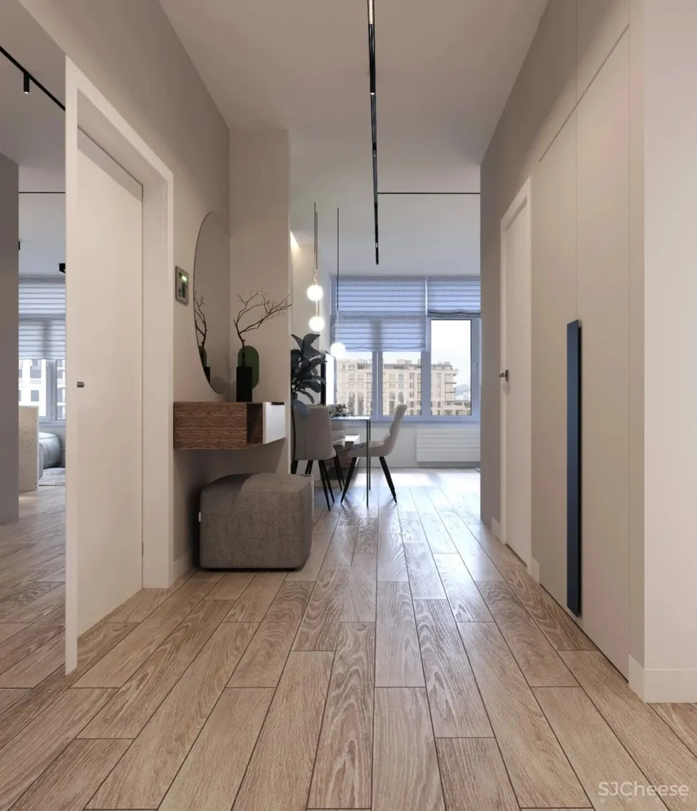 90㎡二居室,四口之家的紫色空间,漂亮!