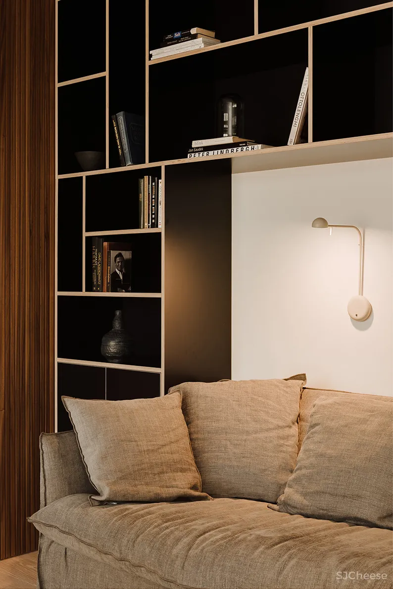 暖色系现代公寓,木饰面这样装个性又精致