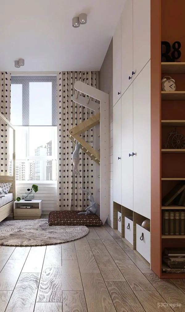 90㎡二居室,四口之家的紫色空间,漂亮!