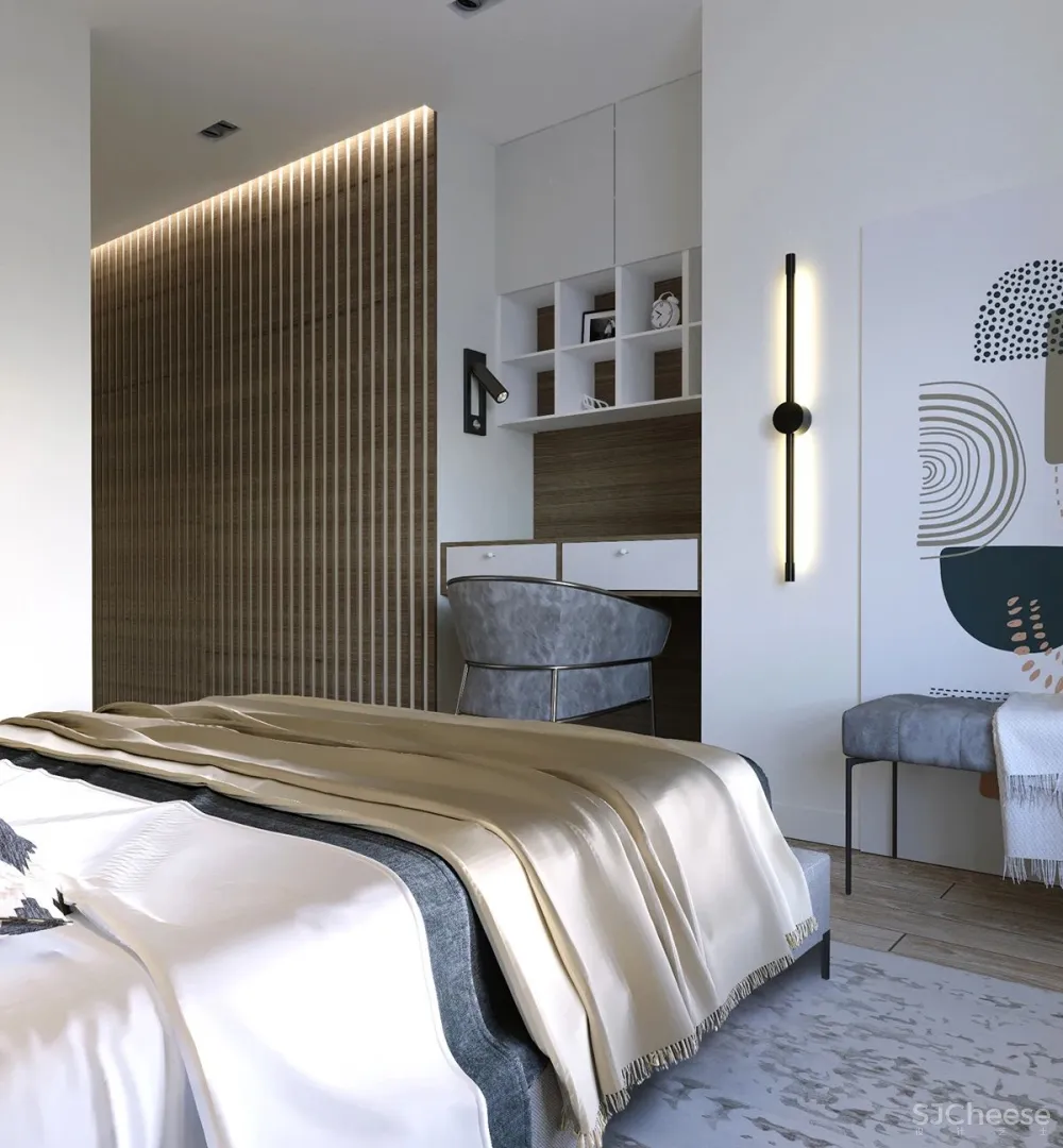 90㎡二居室,四口之家的紫色空间,漂亮!