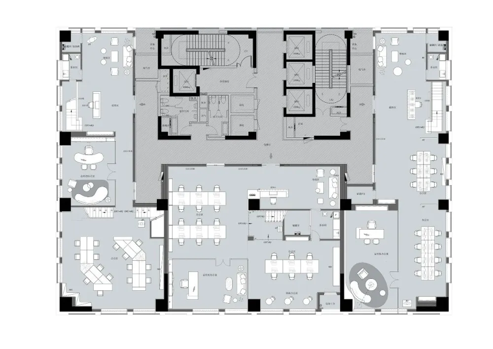 如墨设计|创意美学玩转空中Loft办公样板
