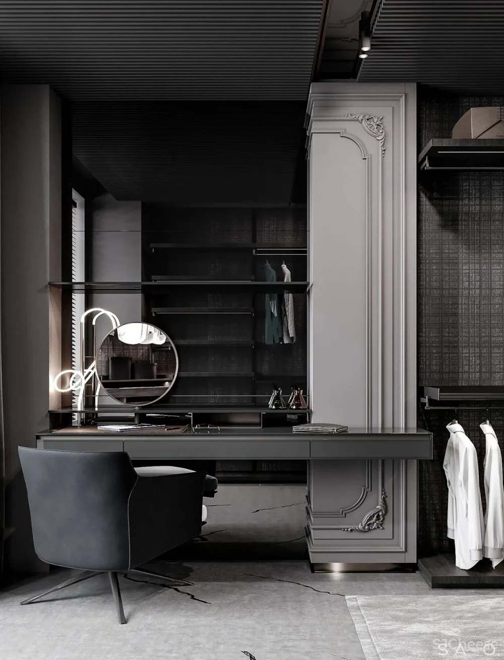 轻奢 高级灰，257㎡轻奢大平层