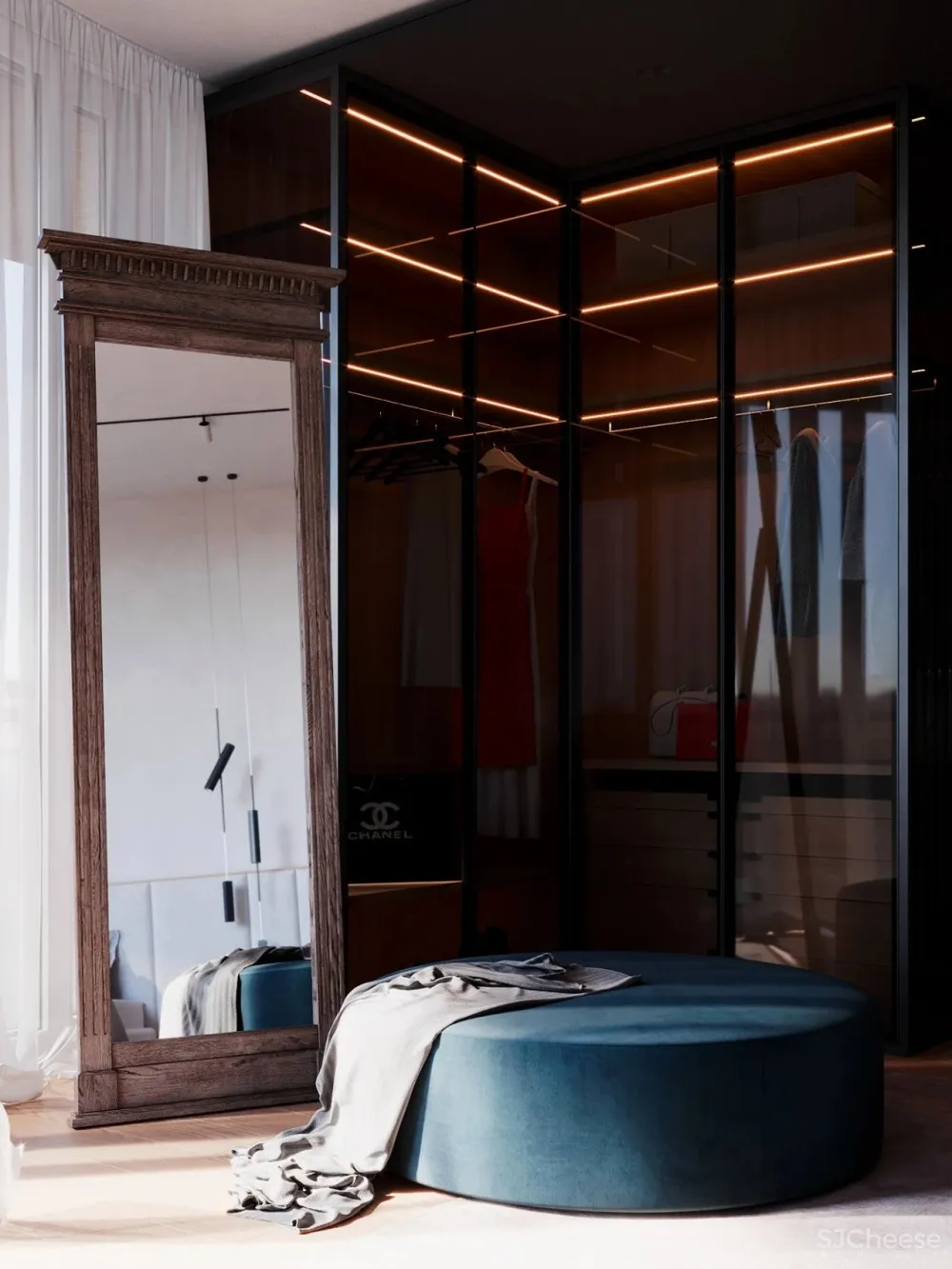 55㎡一居室变二居室,老外也学会了封阳台!