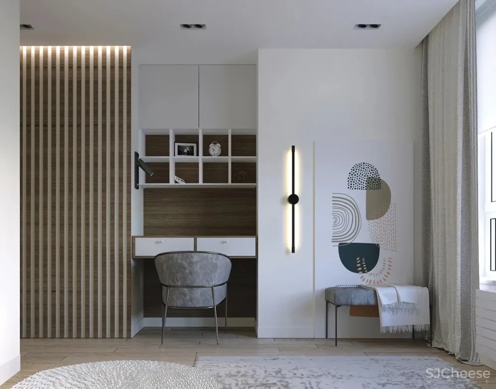 90㎡二居室,四口之家的紫色空间,漂亮!