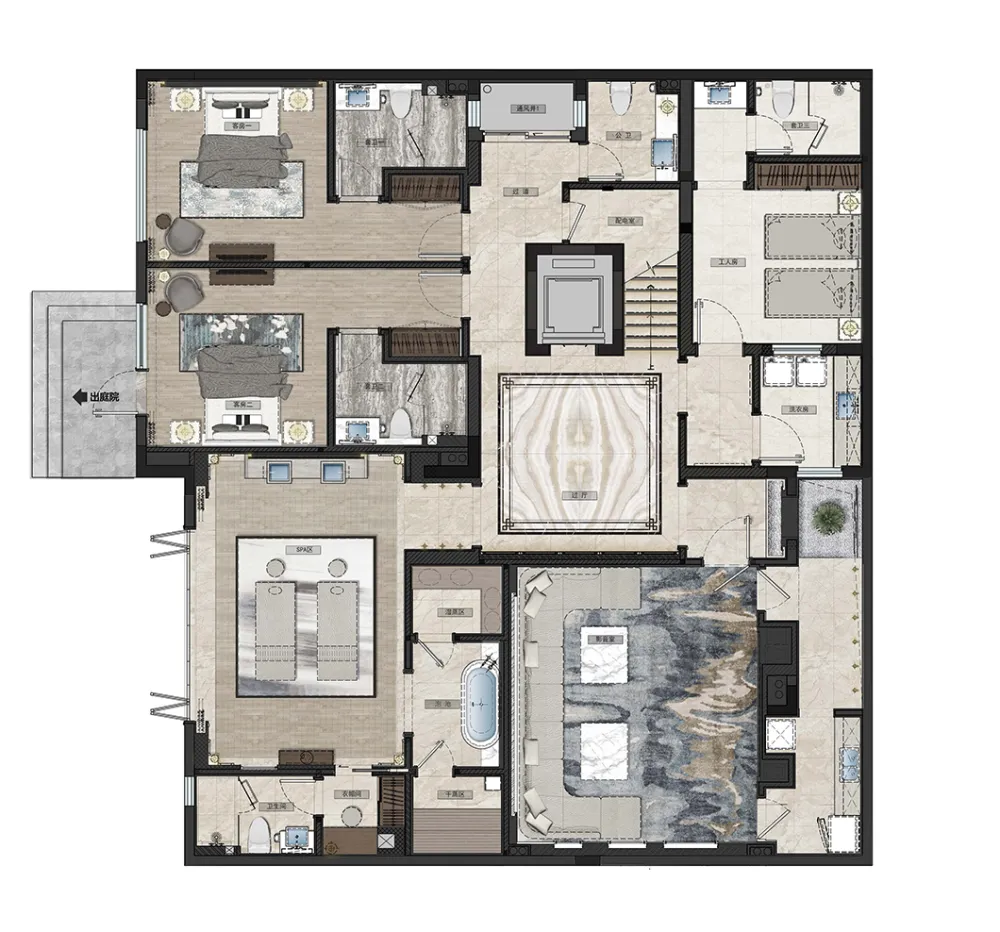 1000㎡经典中式大宅,移步换景,雅韵清风!