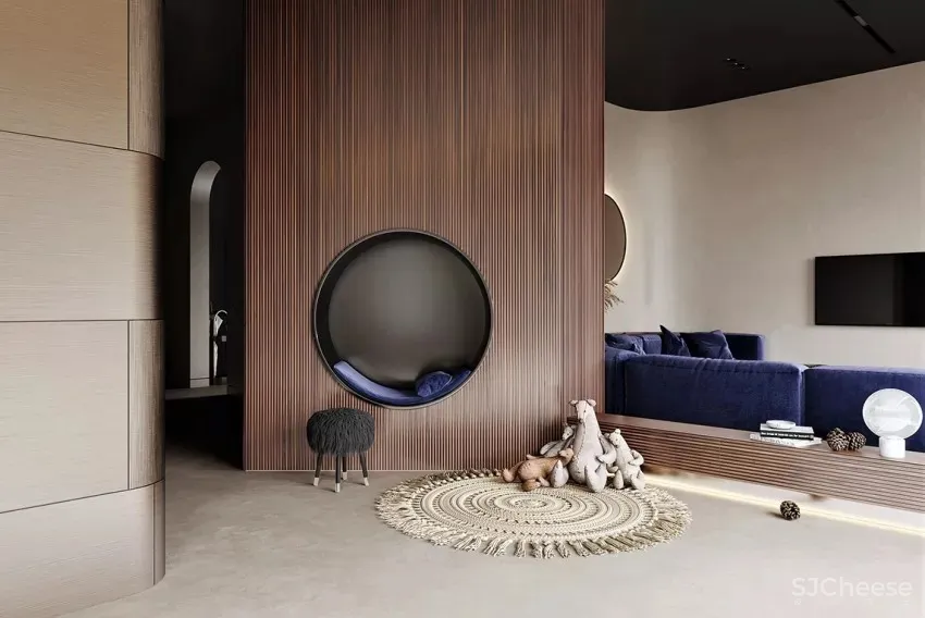 柔和圆弧美学!现代禅风庭院别墅