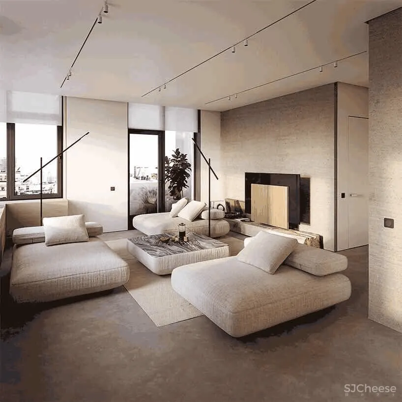 悬浮床 变身沙发,这个充满阳光的105㎡美宅和自然配一脸