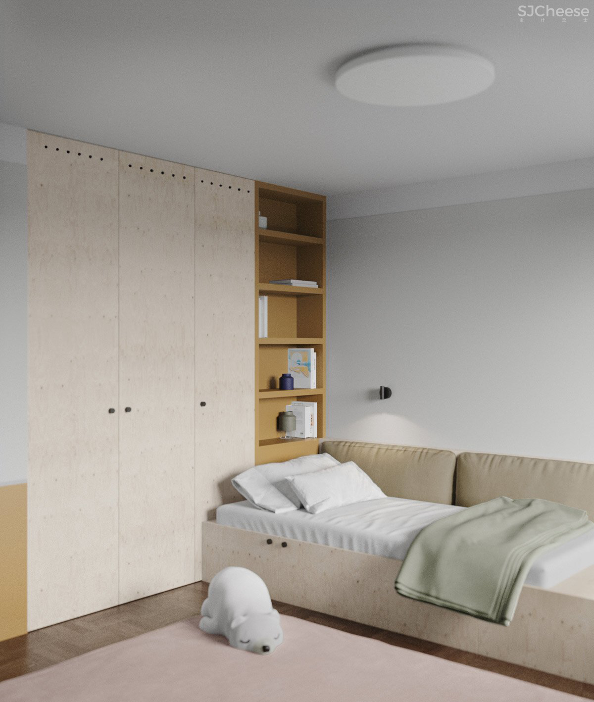 105㎡公寓改造,经典墙裙饰面的现代运用,尽显复古魅力!