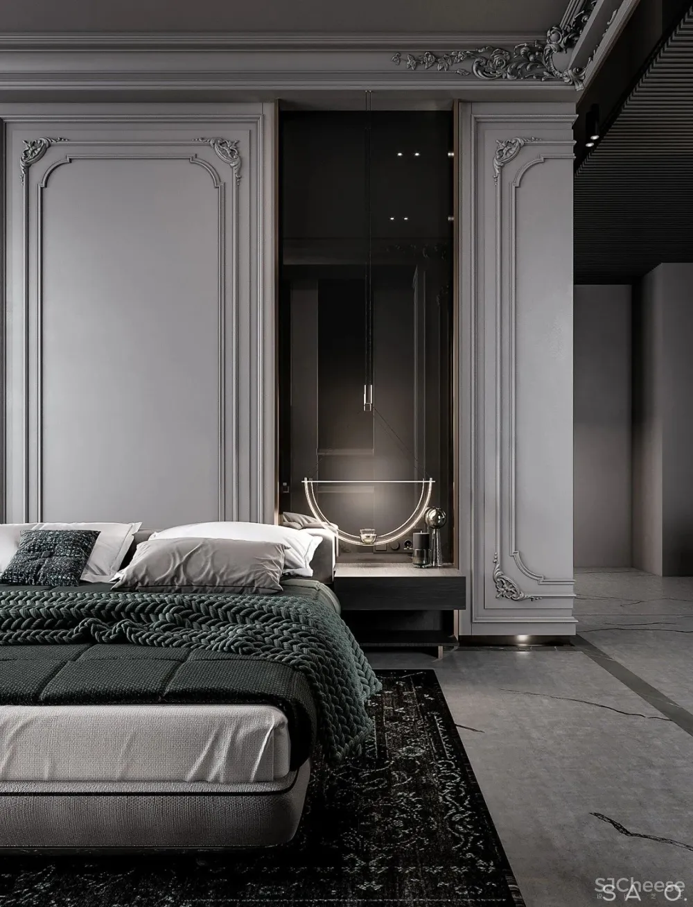 轻奢 高级灰，257㎡轻奢大平层