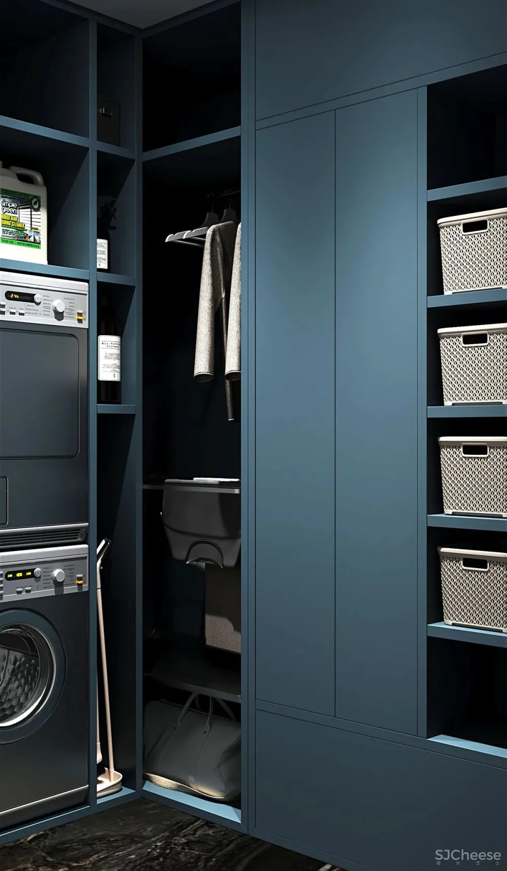 90㎡二居室,四口之家的紫色空间,漂亮!