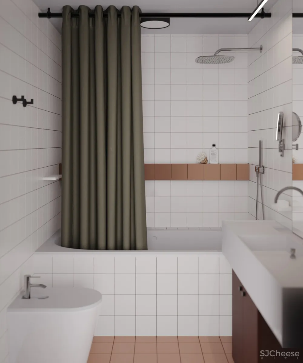 105㎡公寓改造,经典墙裙饰面的现代运用,尽显复古魅力!