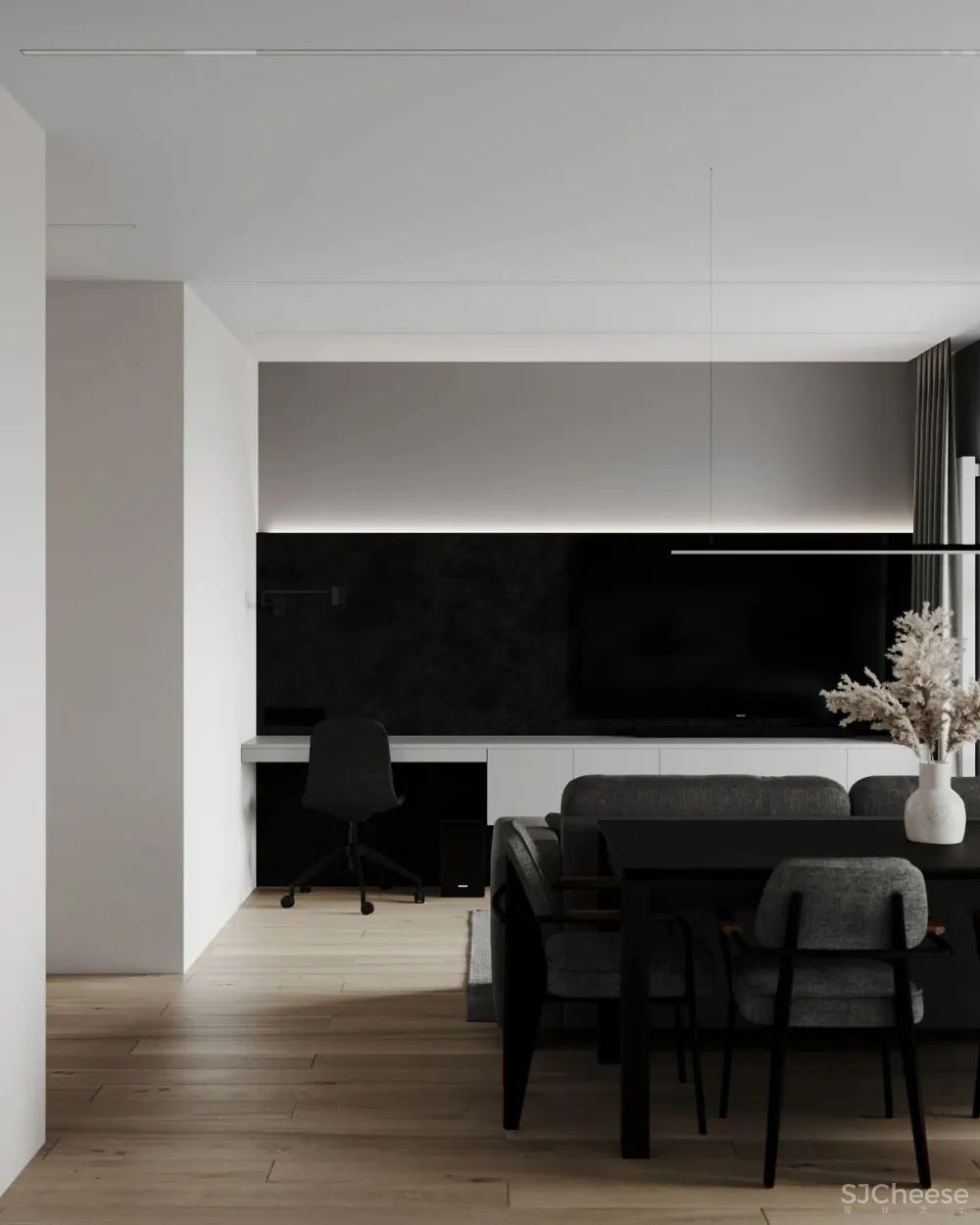 高级灰小公寓,一室户做分离式卫浴简约又大气