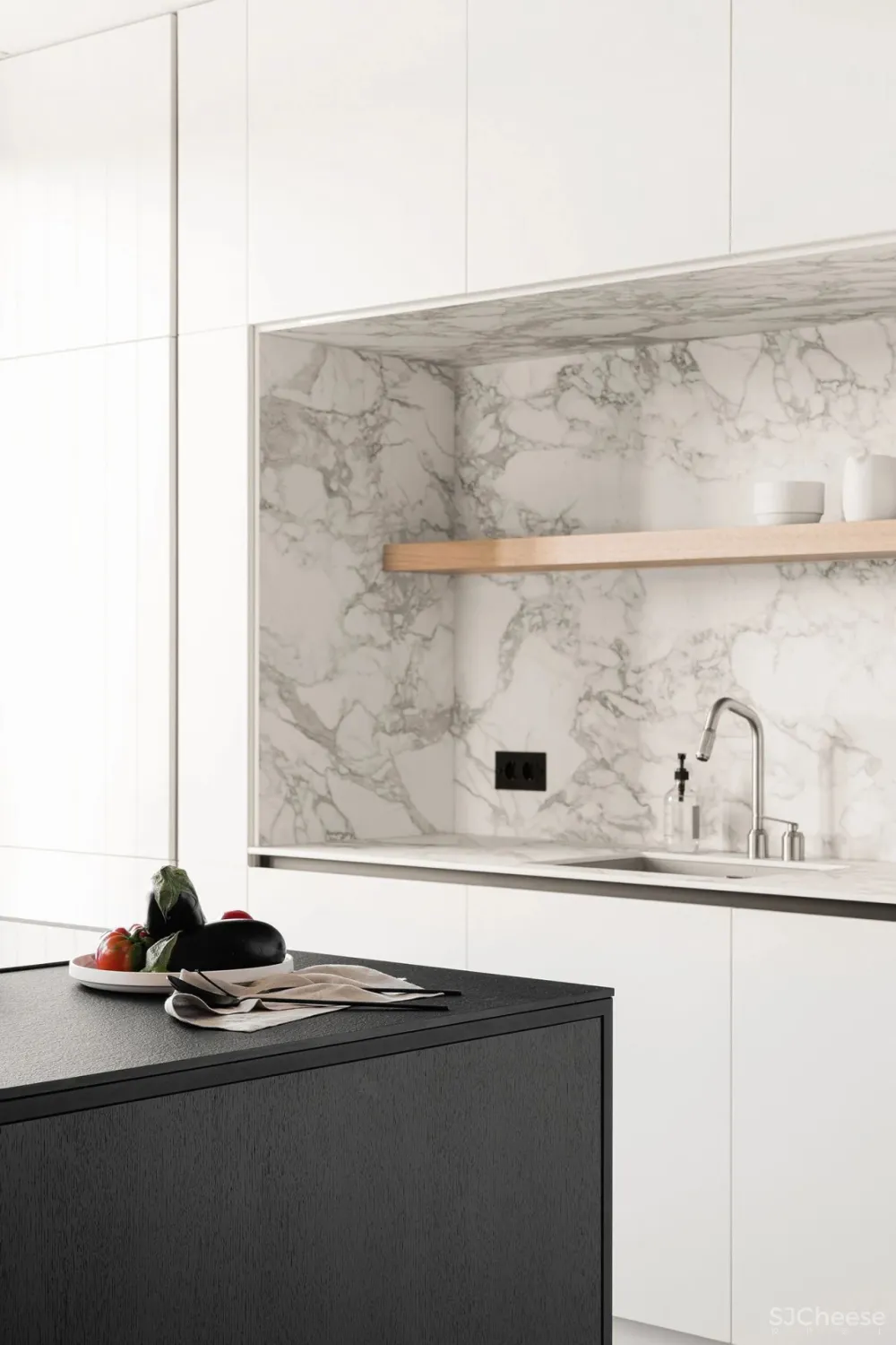 简约风的两室一厅,卧室用木饰面做背景太有范了!