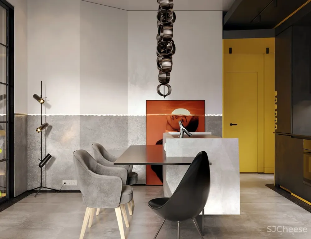 这位设计师真的很有预见性,一不小心就撞了当下热度最高的“灰黄”组合