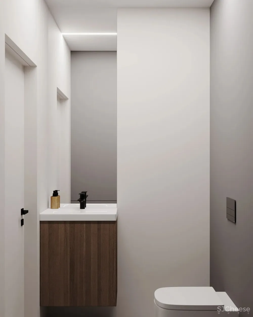 高级灰小公寓,一室户做分离式卫浴简约又大气