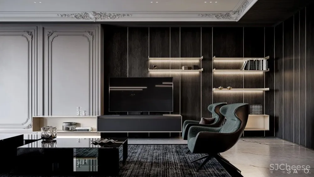 轻奢 高级灰，257㎡轻奢大平层