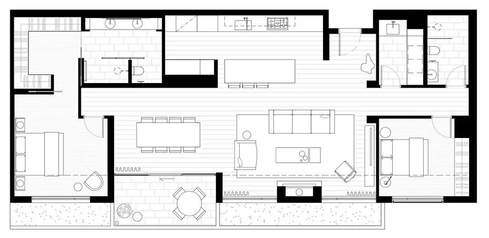 从外面看就是个别墅，其实是2个大平层，简约设计也有豪宅范!
