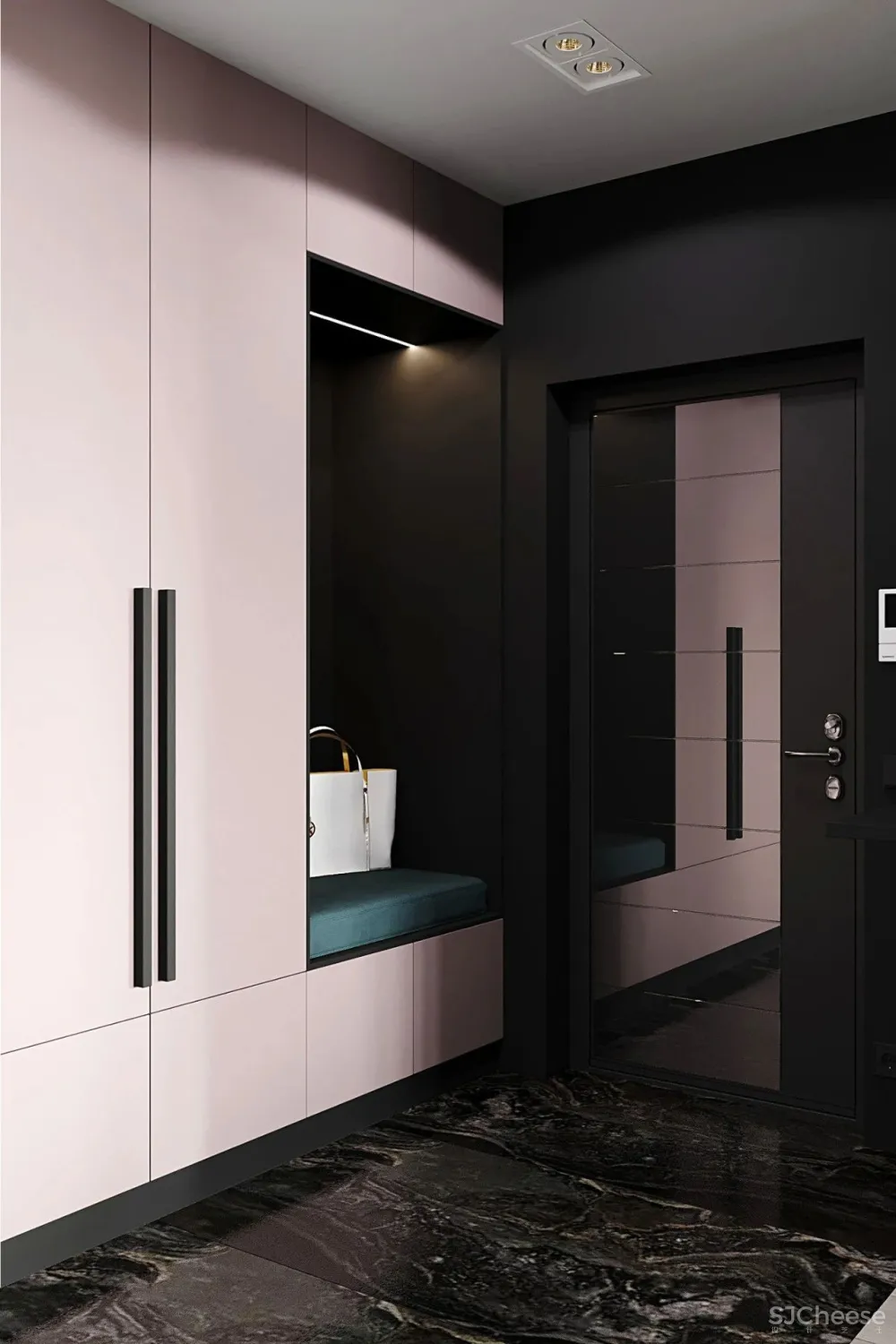 90㎡二居室,四口之家的紫色空间,漂亮!