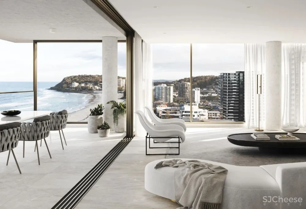 一梯两户一字排开的平层公寓,这才叫真正的大开间!