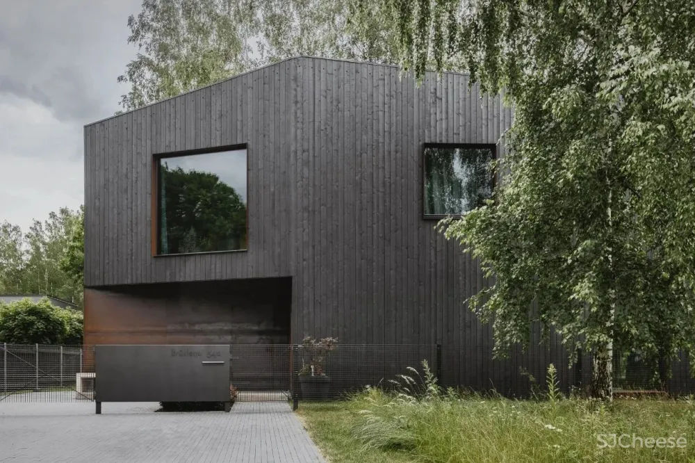 189m²黑色系别墅,藏于林间的避世居所