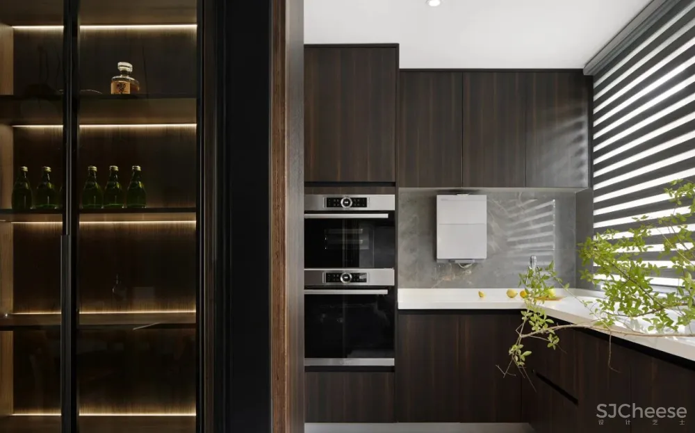 黑白灰 铁锈红，有温度的极简格调｜谦禾设计