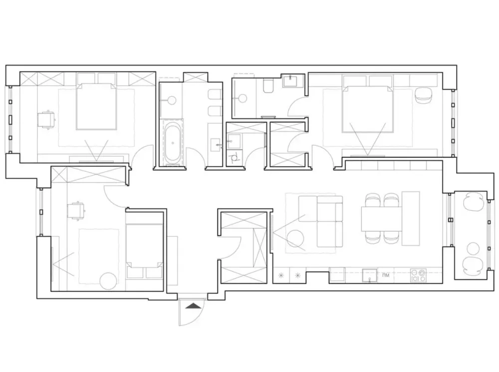 116m² 私宅,简约风格下,却有着强大的收纳空间