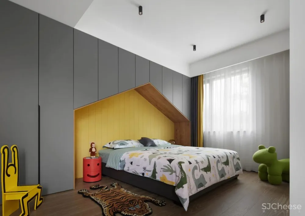 黑白灰 铁锈红，有温度的极简格调｜谦禾设计