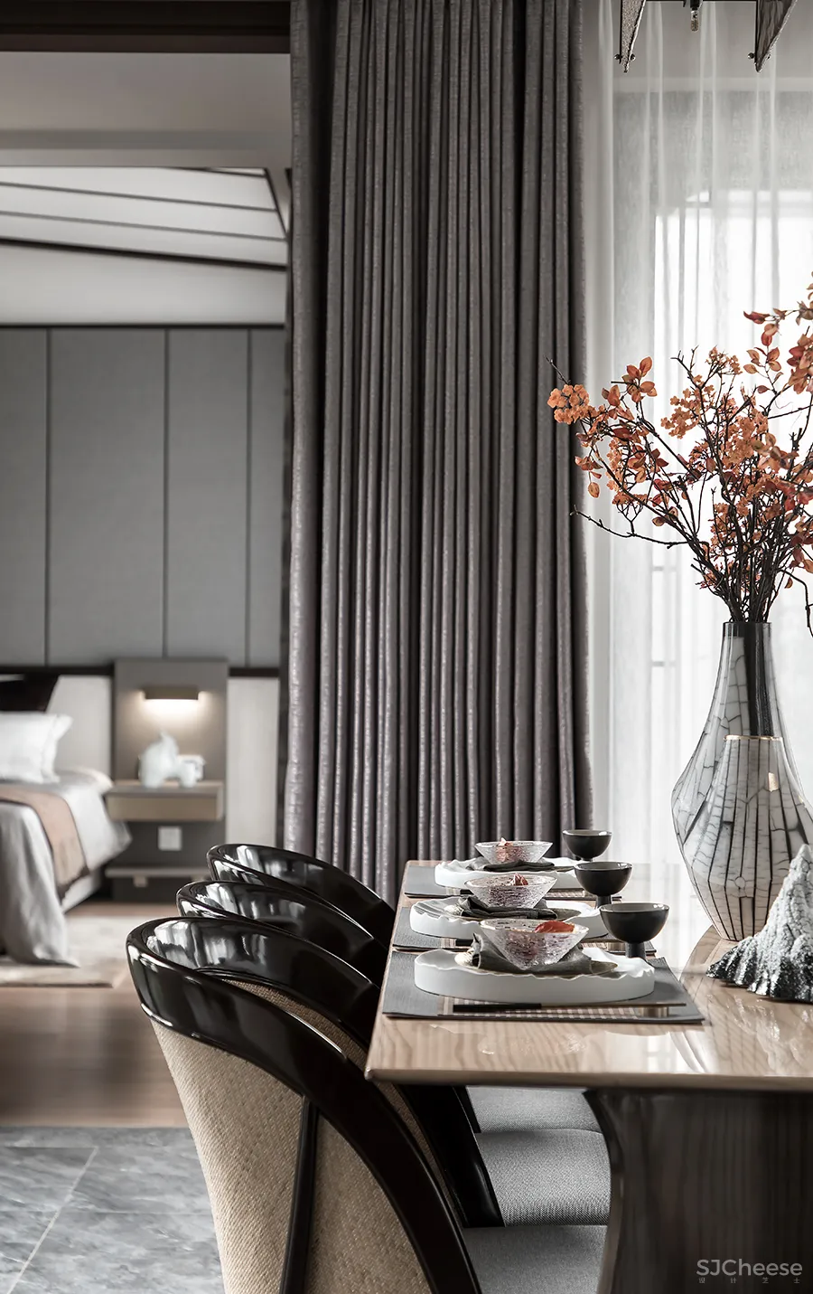 130㎡中式合院，一花一木，满庭芳华！