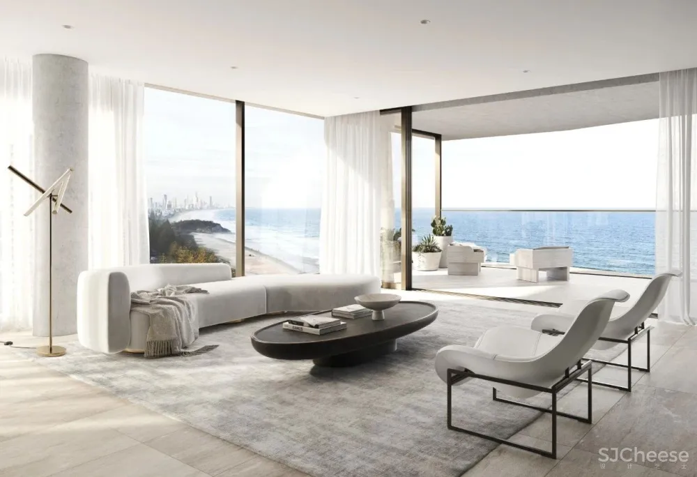 一梯两户一字排开的平层公寓,这才叫真正的大开间!