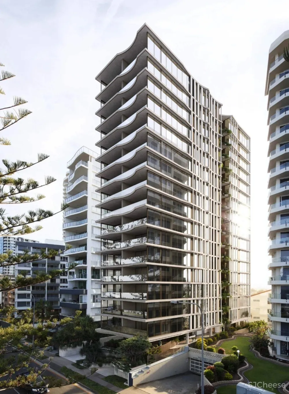 一梯两户一字排开的平层公寓,这才叫真正的大开间!